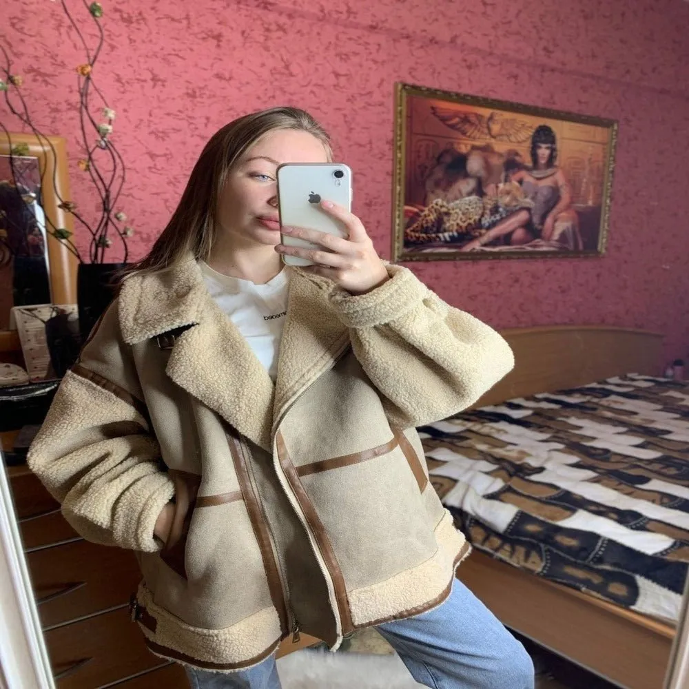 Warm Leather & Fur Winter Jacket For Women