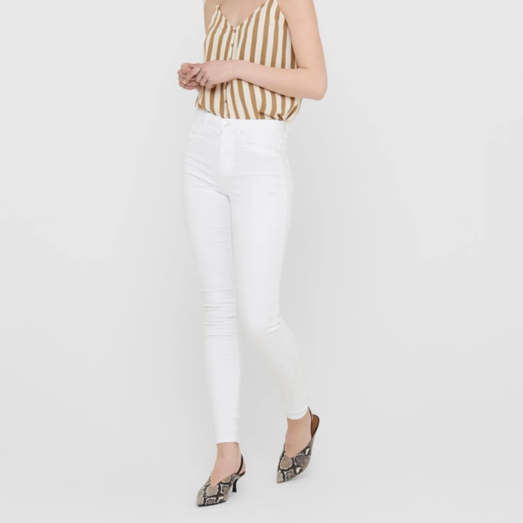 White Denim High Waist Royal Jeans