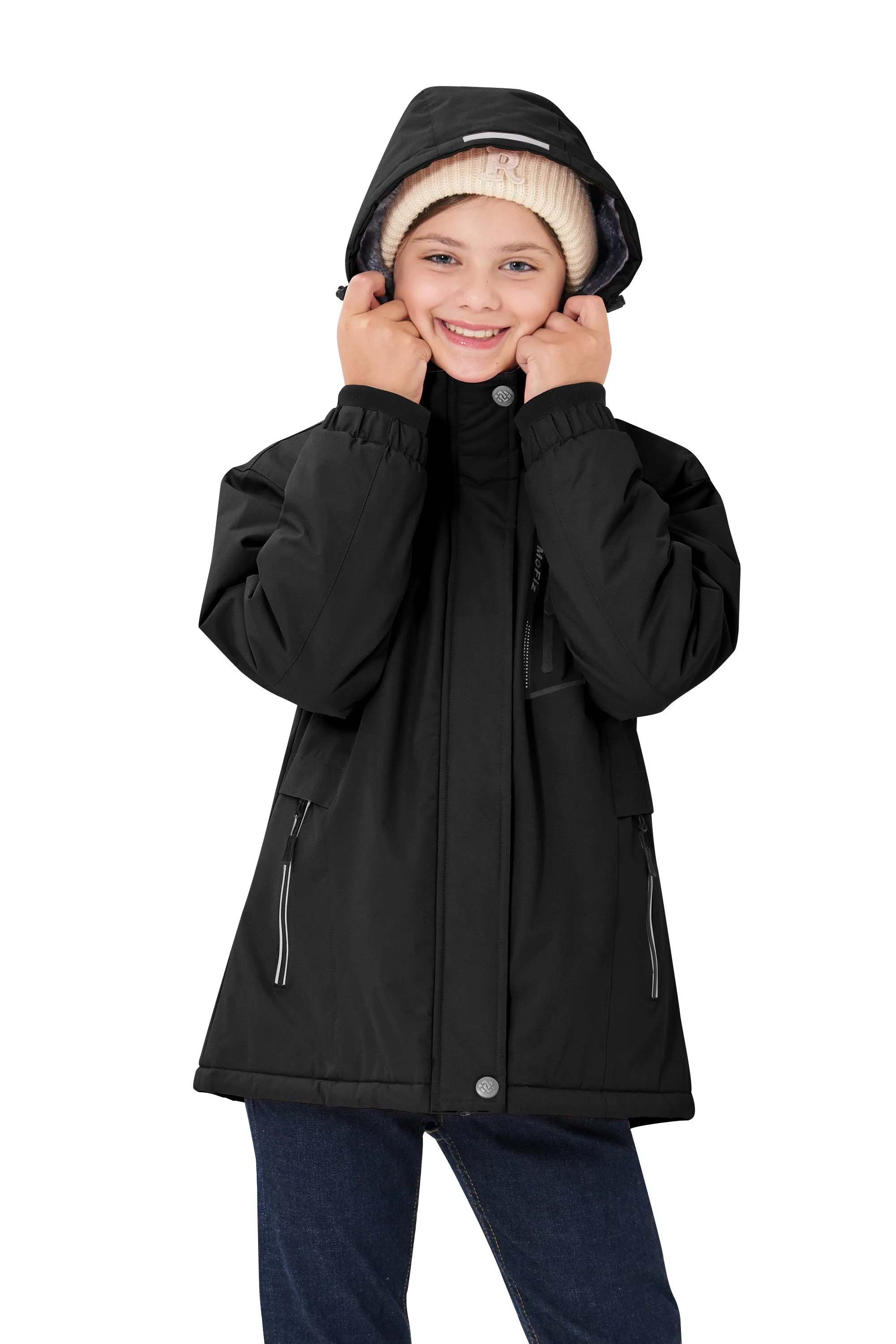 Winter girls ski warm wool jacket