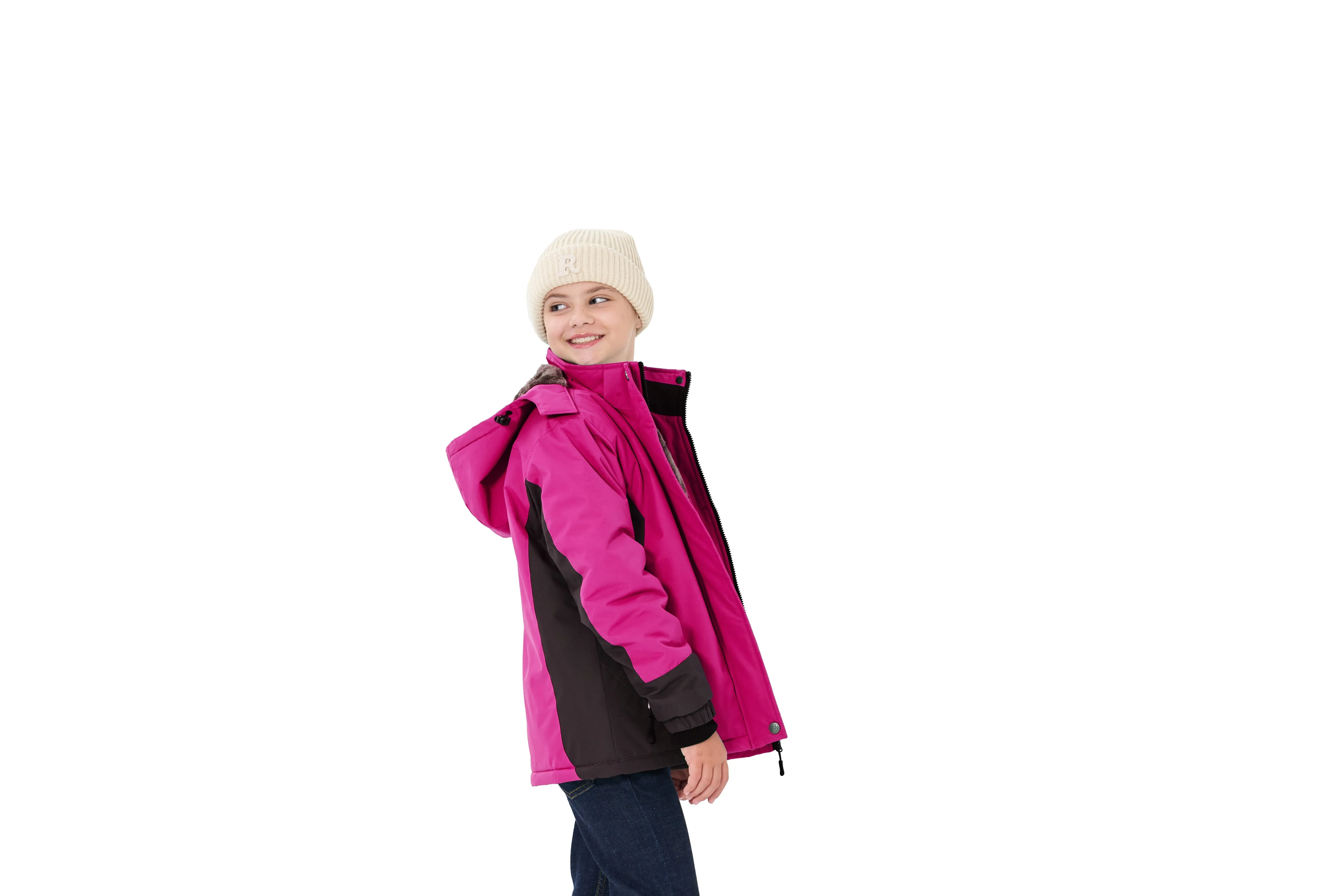 Winter girls ski warm wool jacket