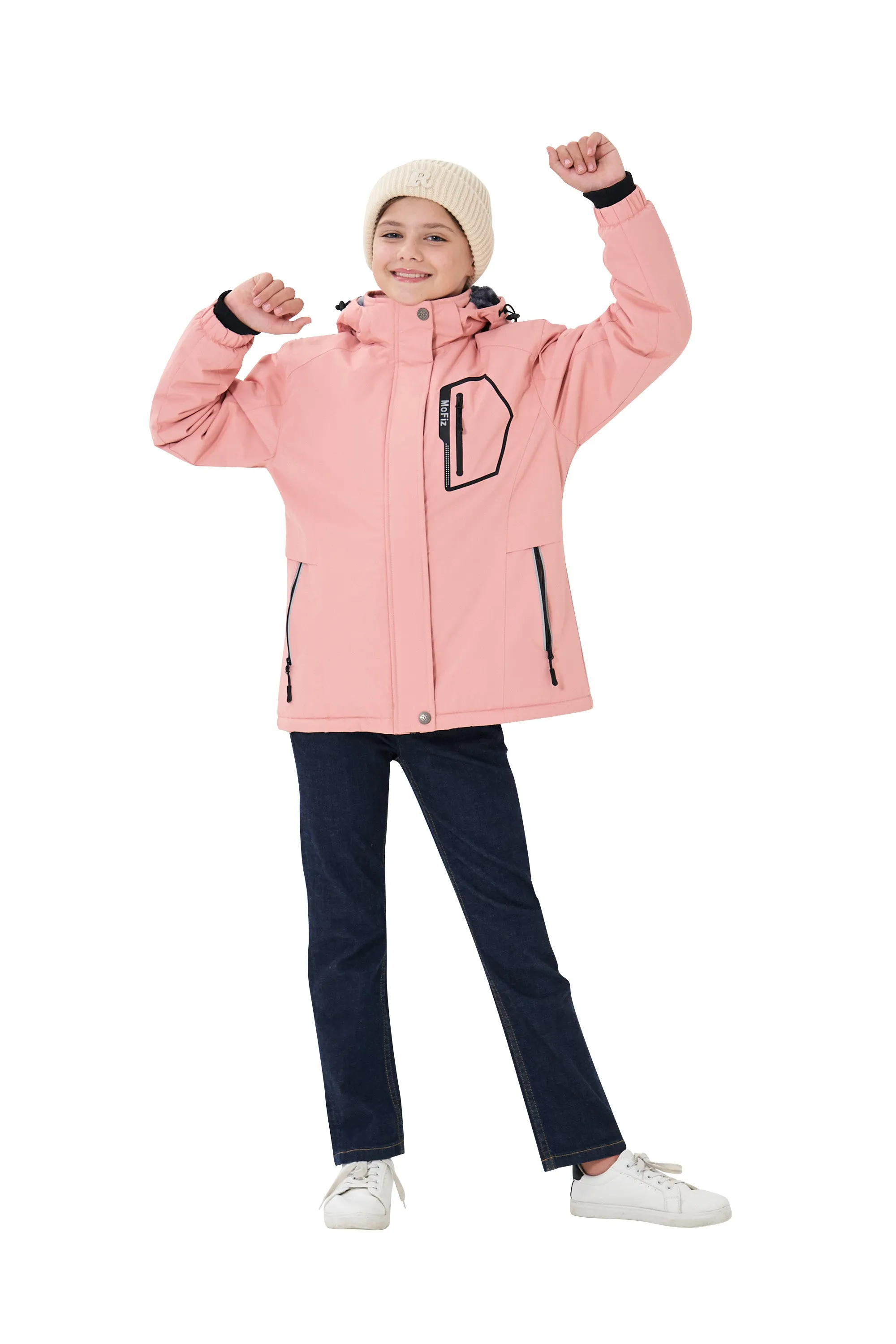 Winter girls ski warm wool jacket