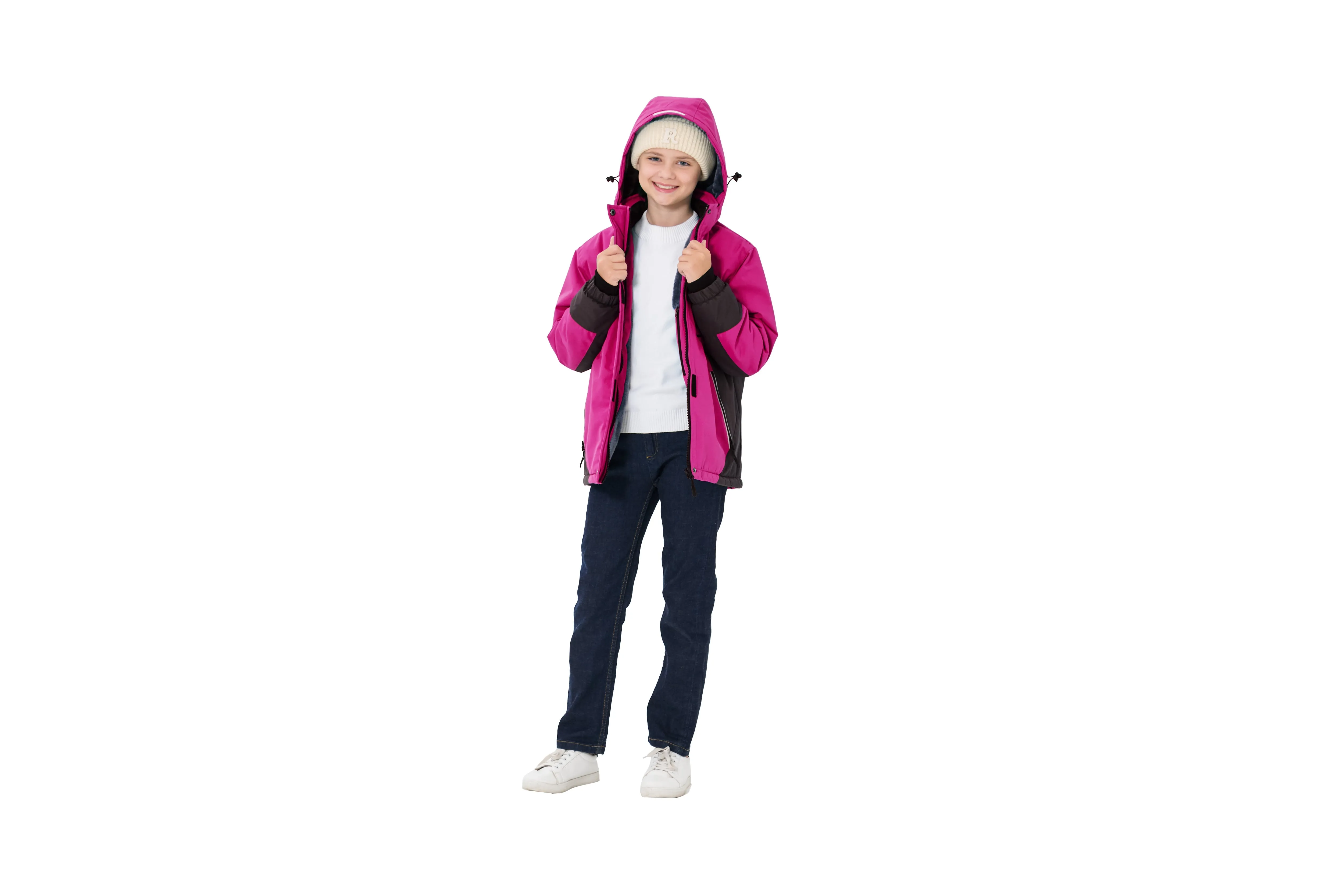 Winter girls ski warm wool jacket