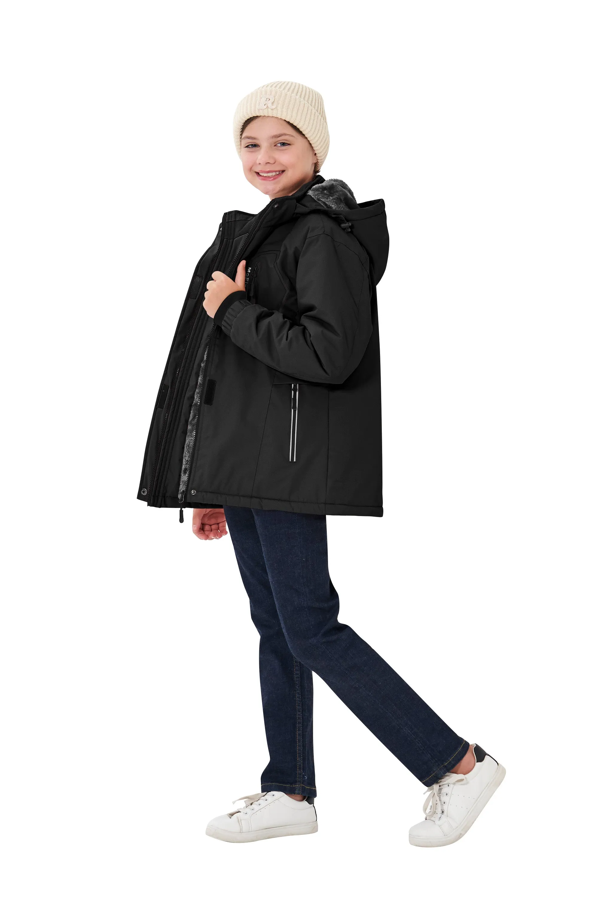 Winter girls ski warm wool jacket