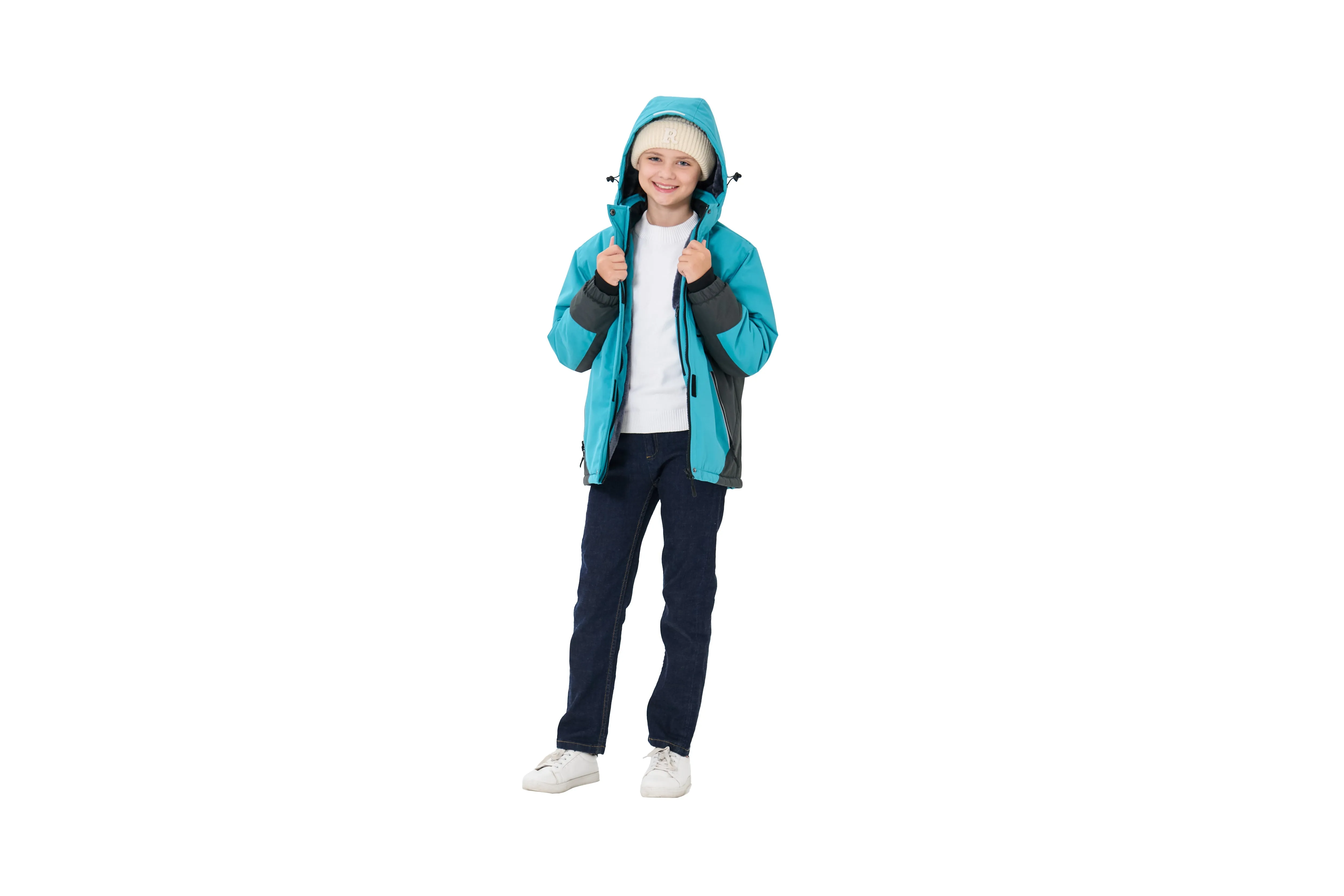 Winter girls ski warm wool jacket