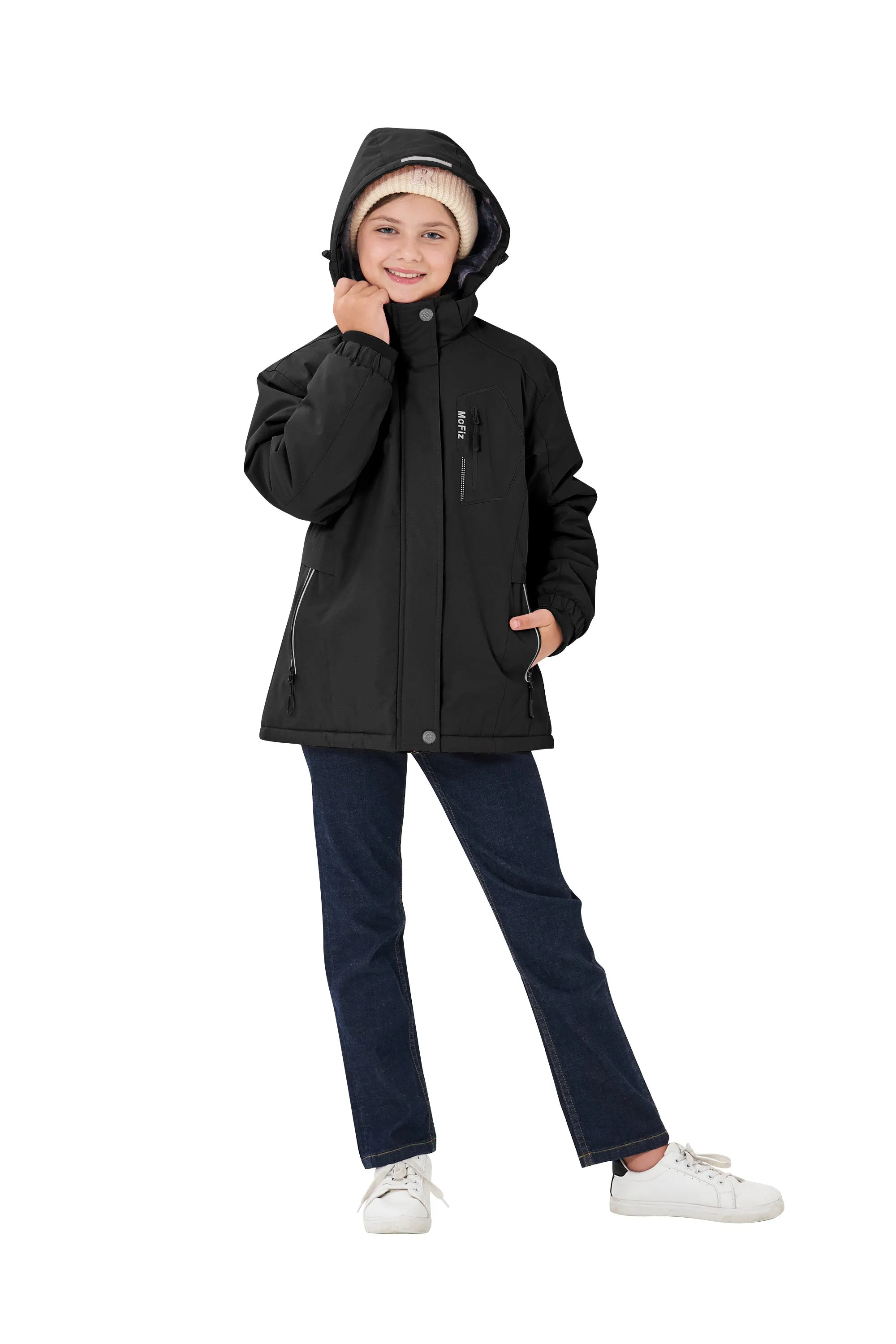 Winter girls ski warm wool jacket