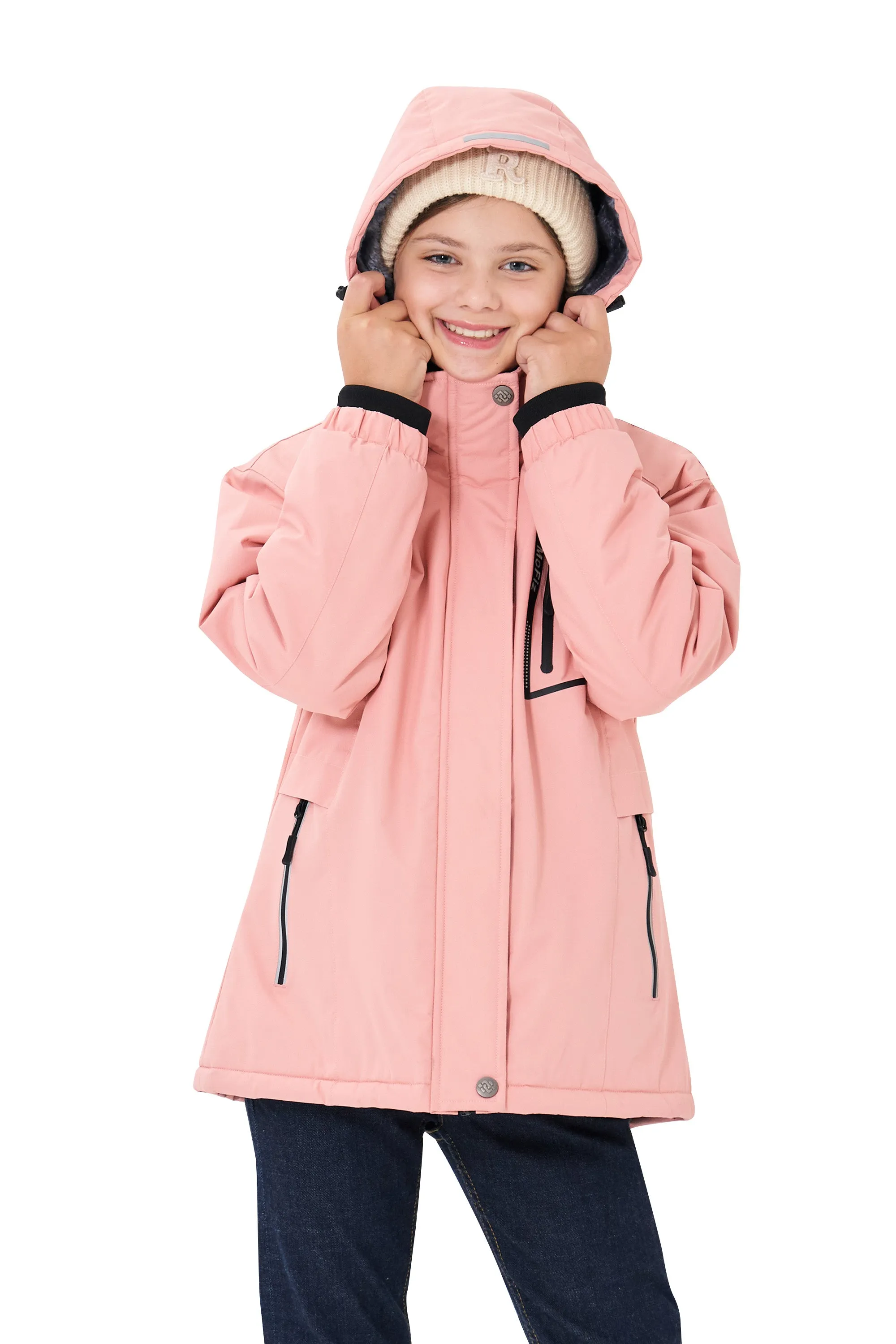 Winter girls ski warm wool jacket