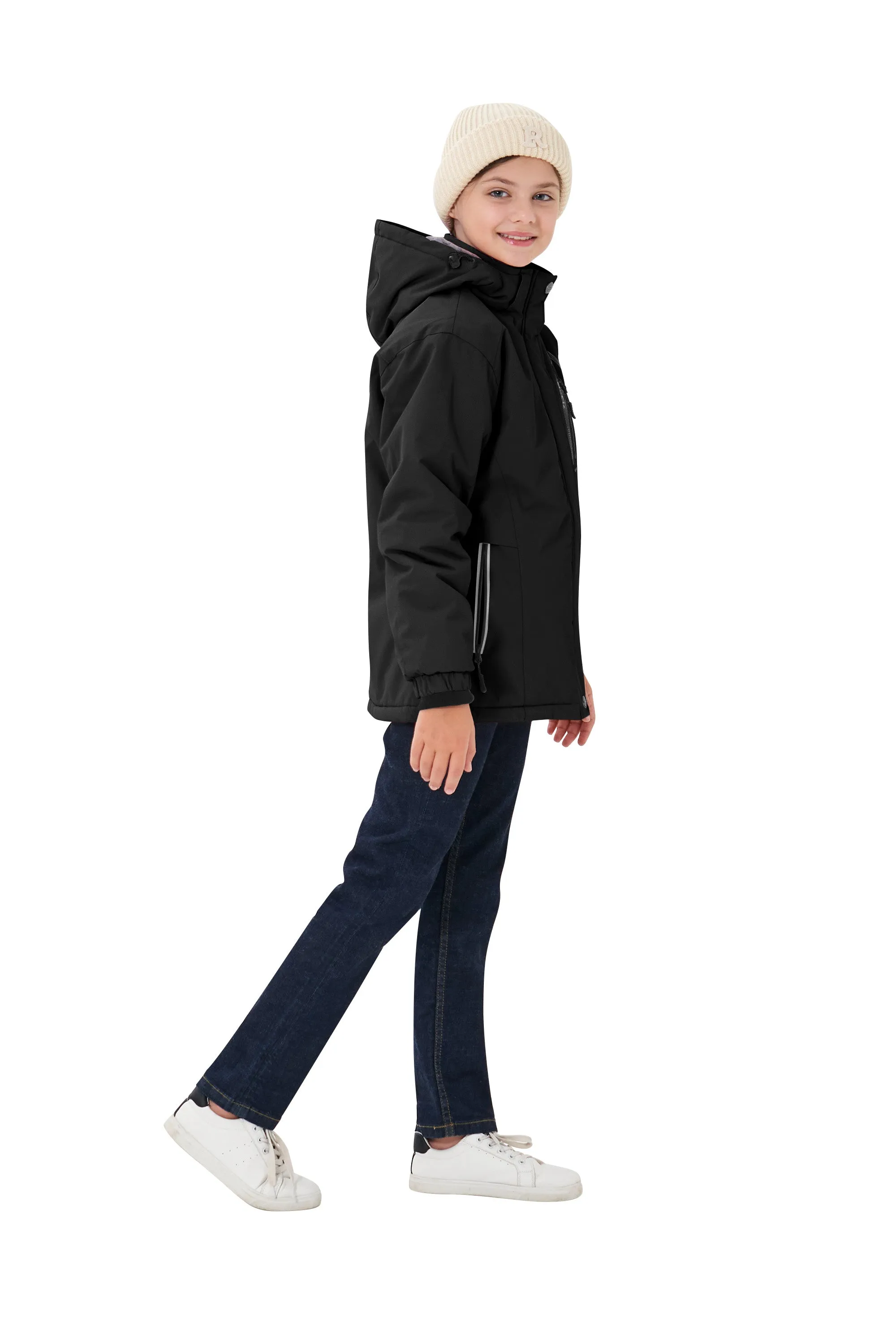 Winter girls ski warm wool jacket