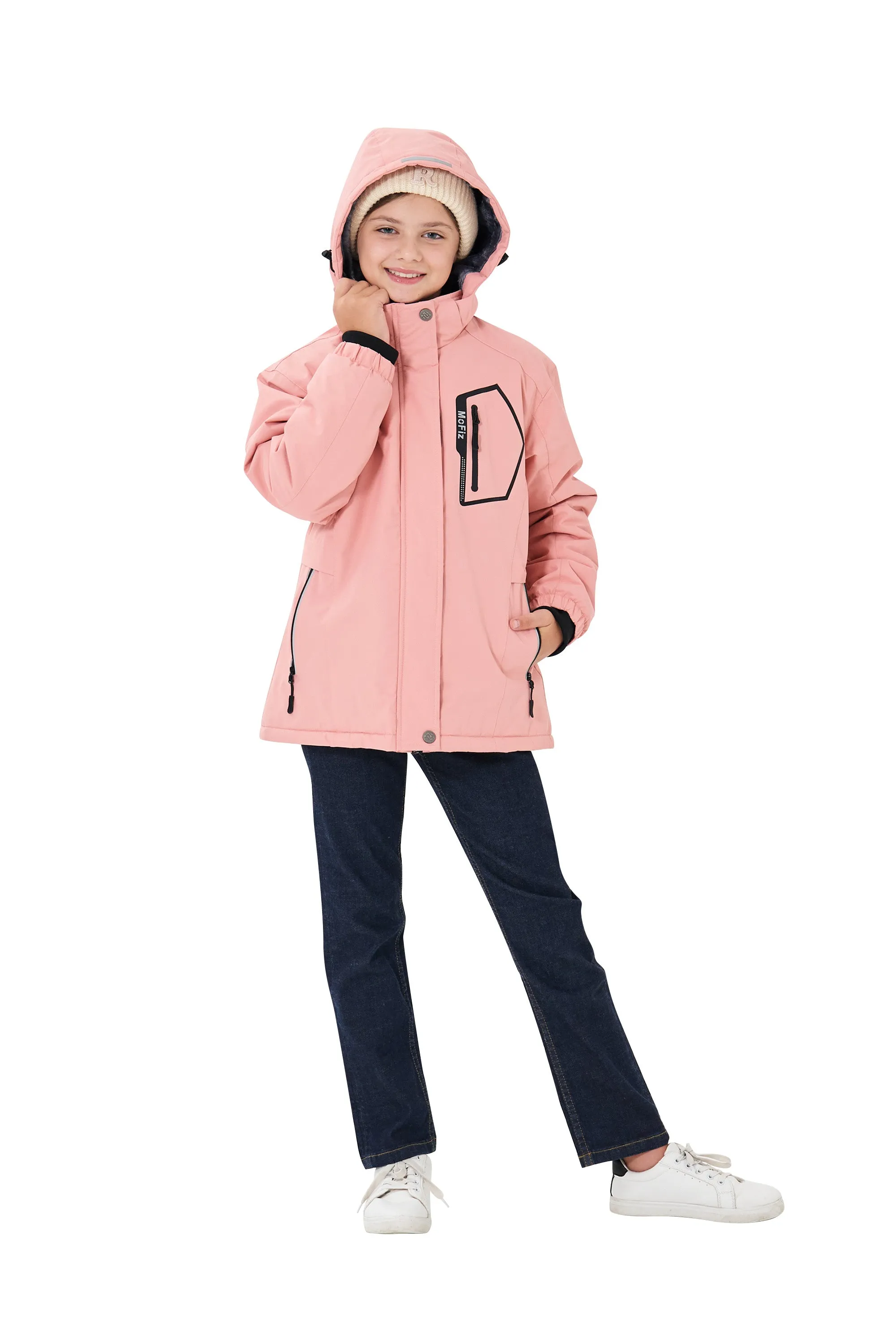 Winter girls ski warm wool jacket