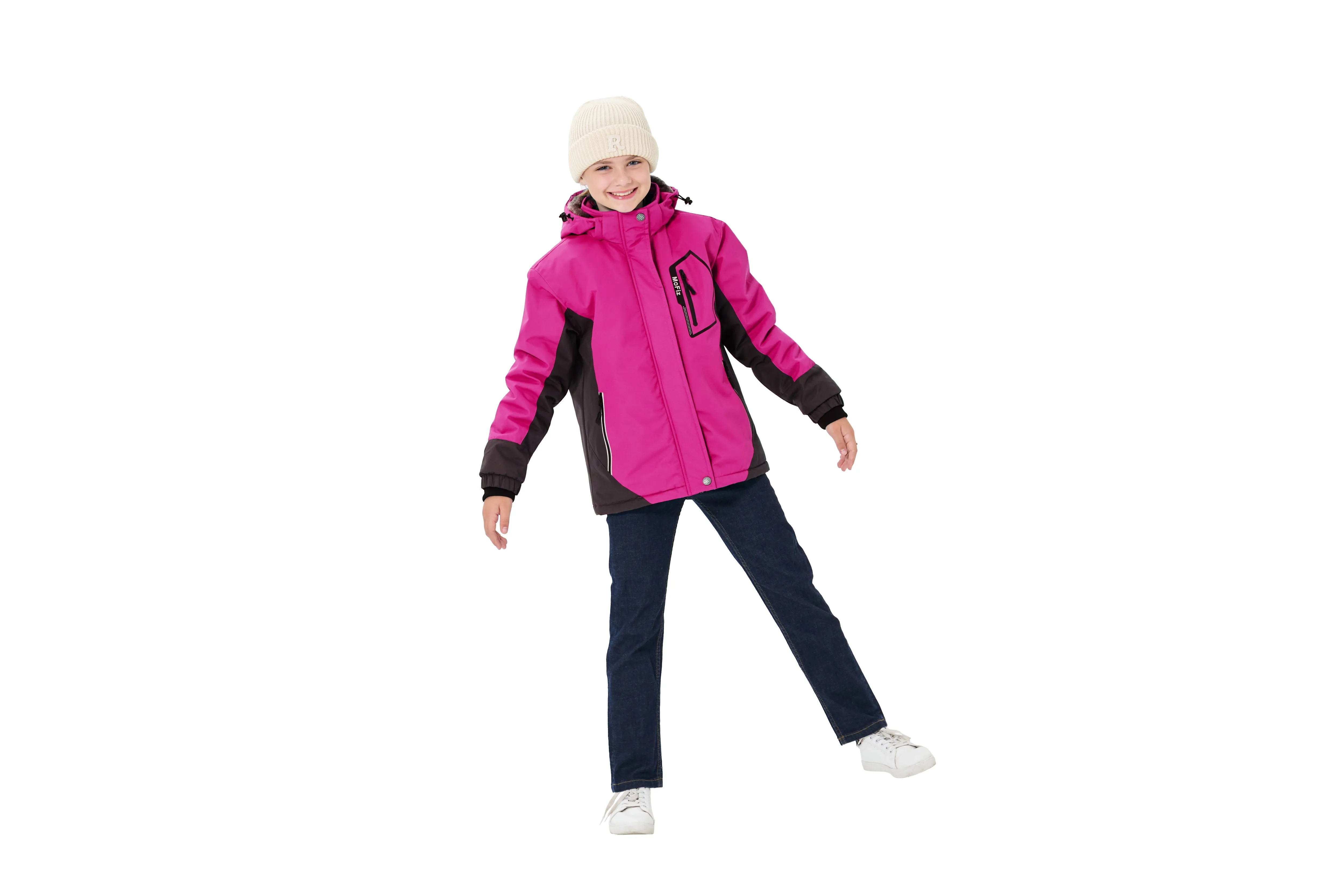 Winter girls ski warm wool jacket