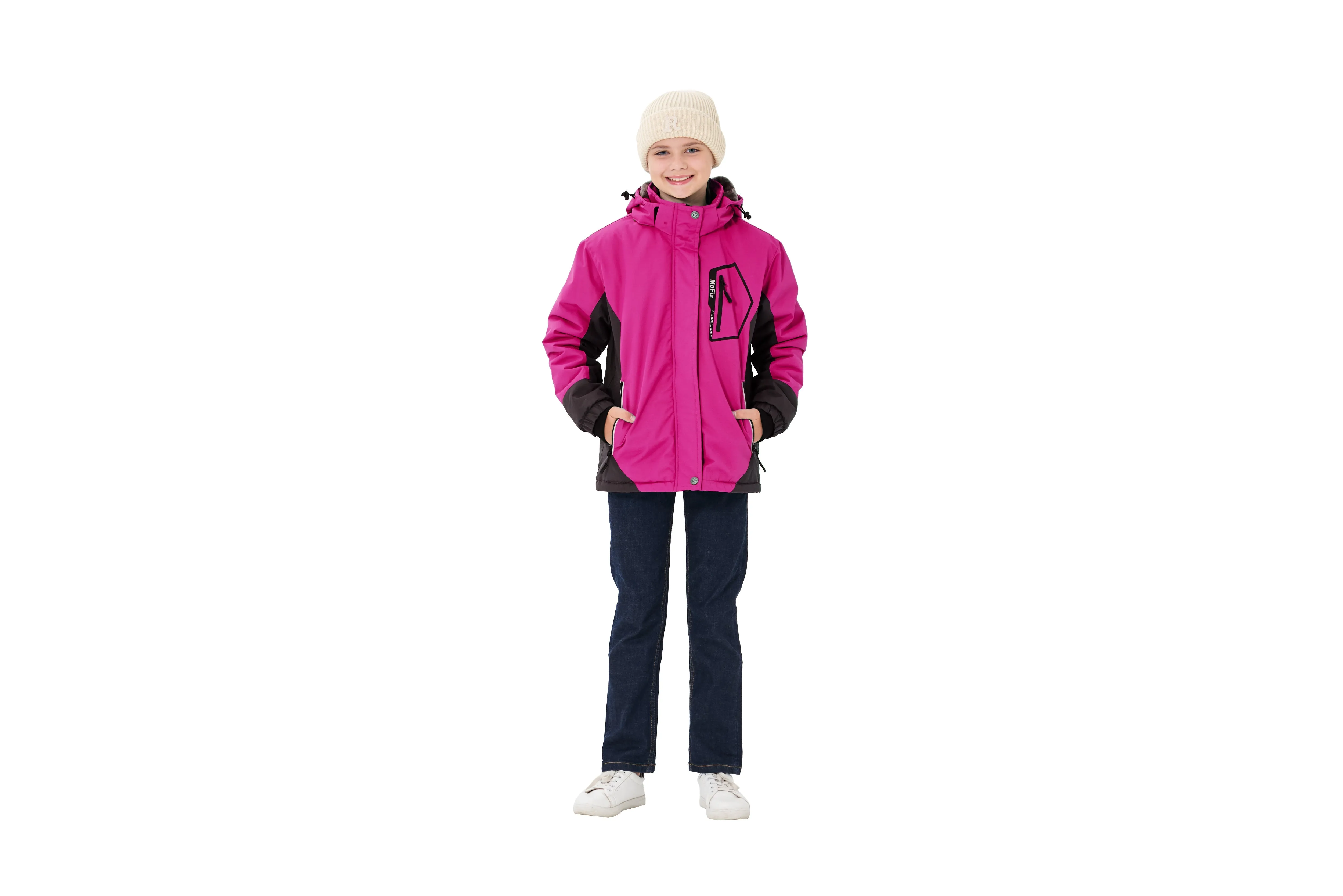 Winter girls ski warm wool jacket