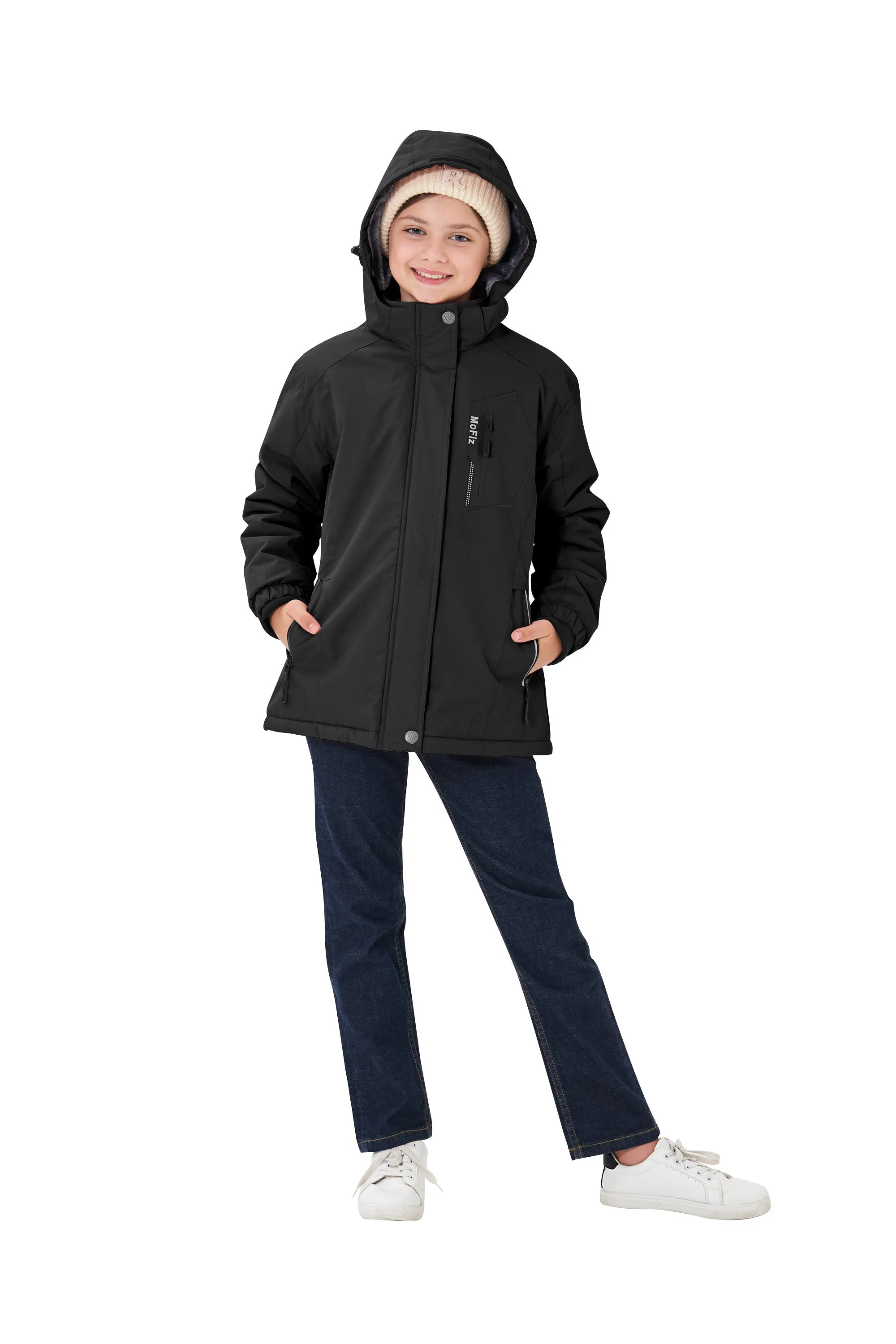 Winter girls ski warm wool jacket