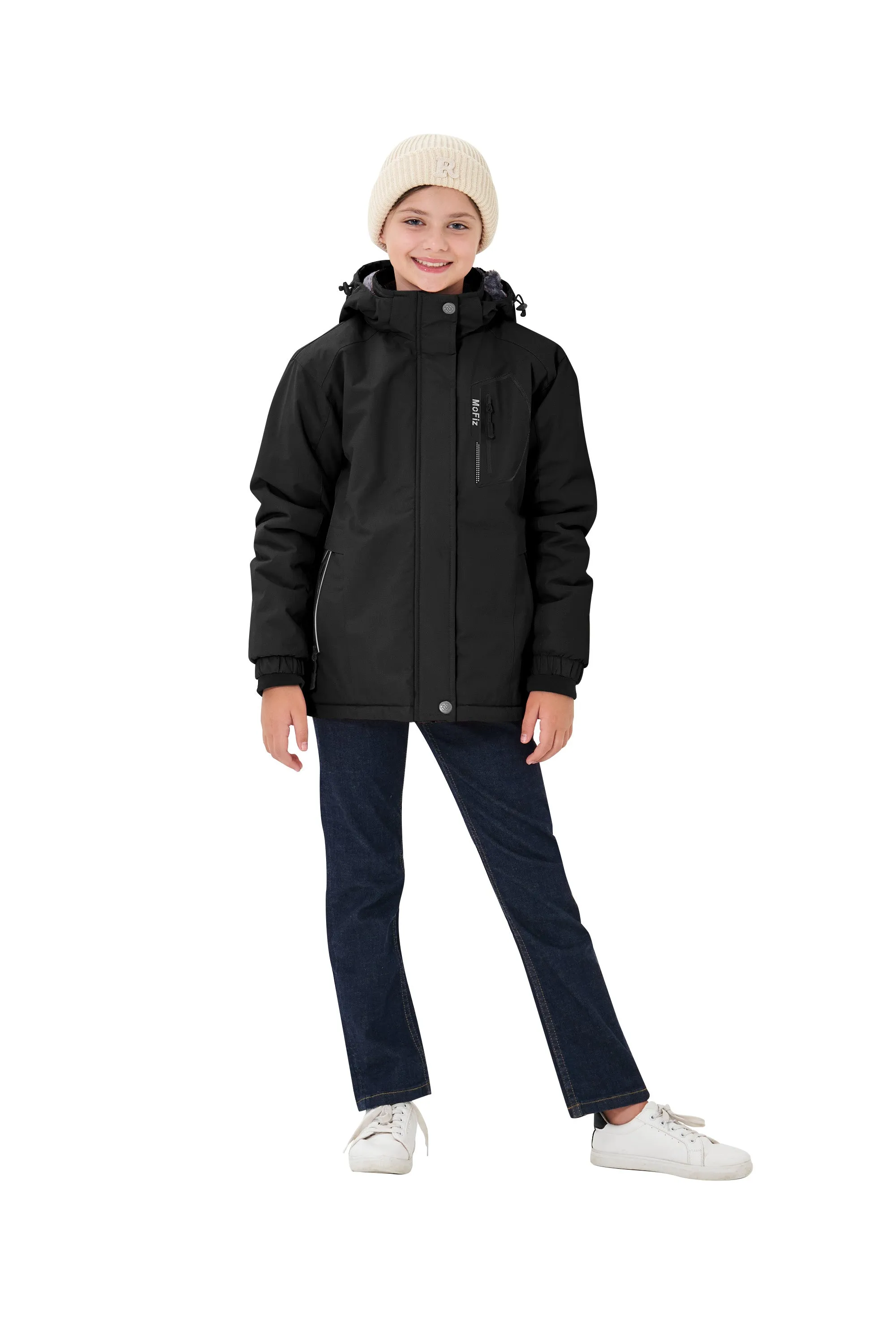 Winter girls ski warm wool jacket