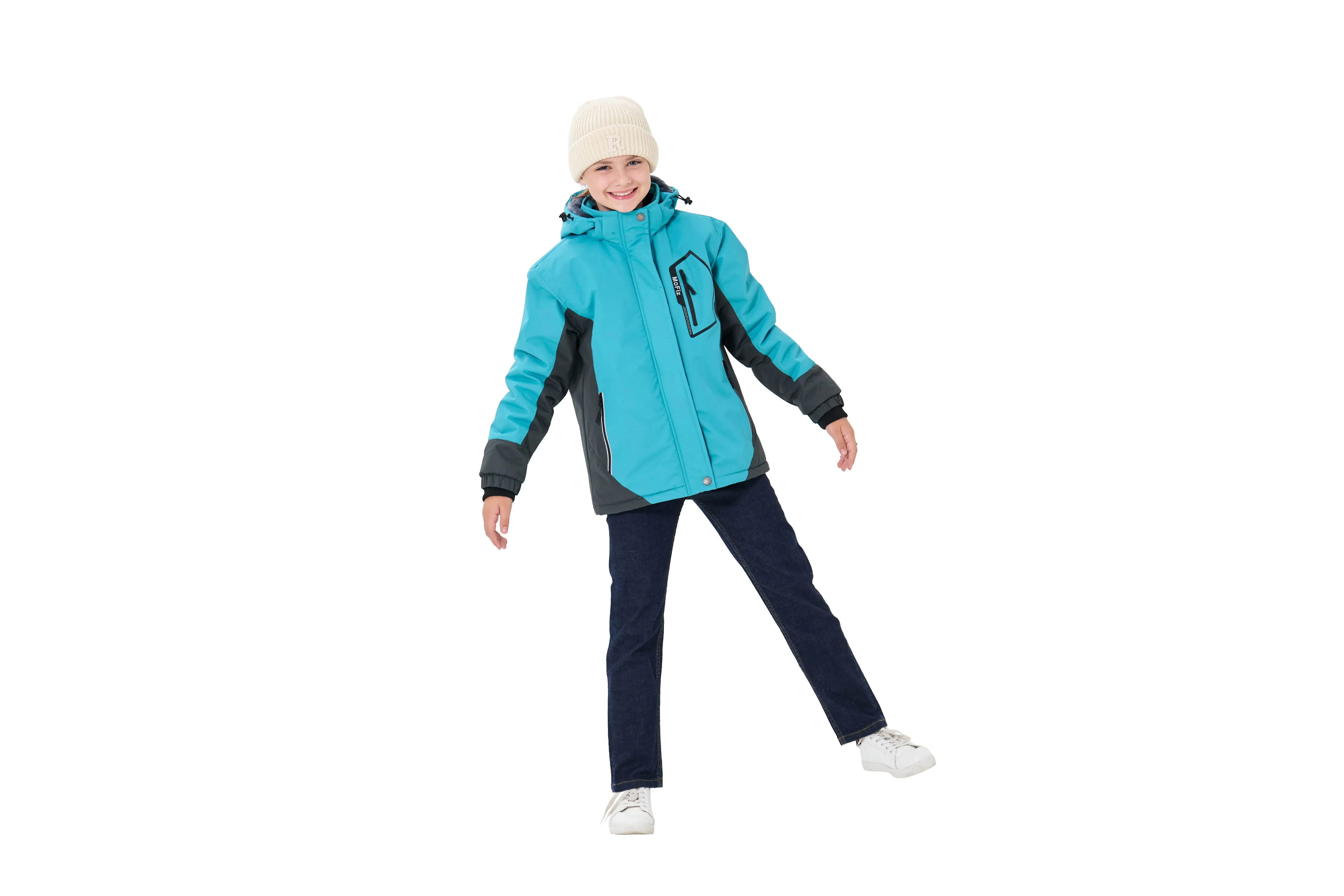 Winter girls ski warm wool jacket