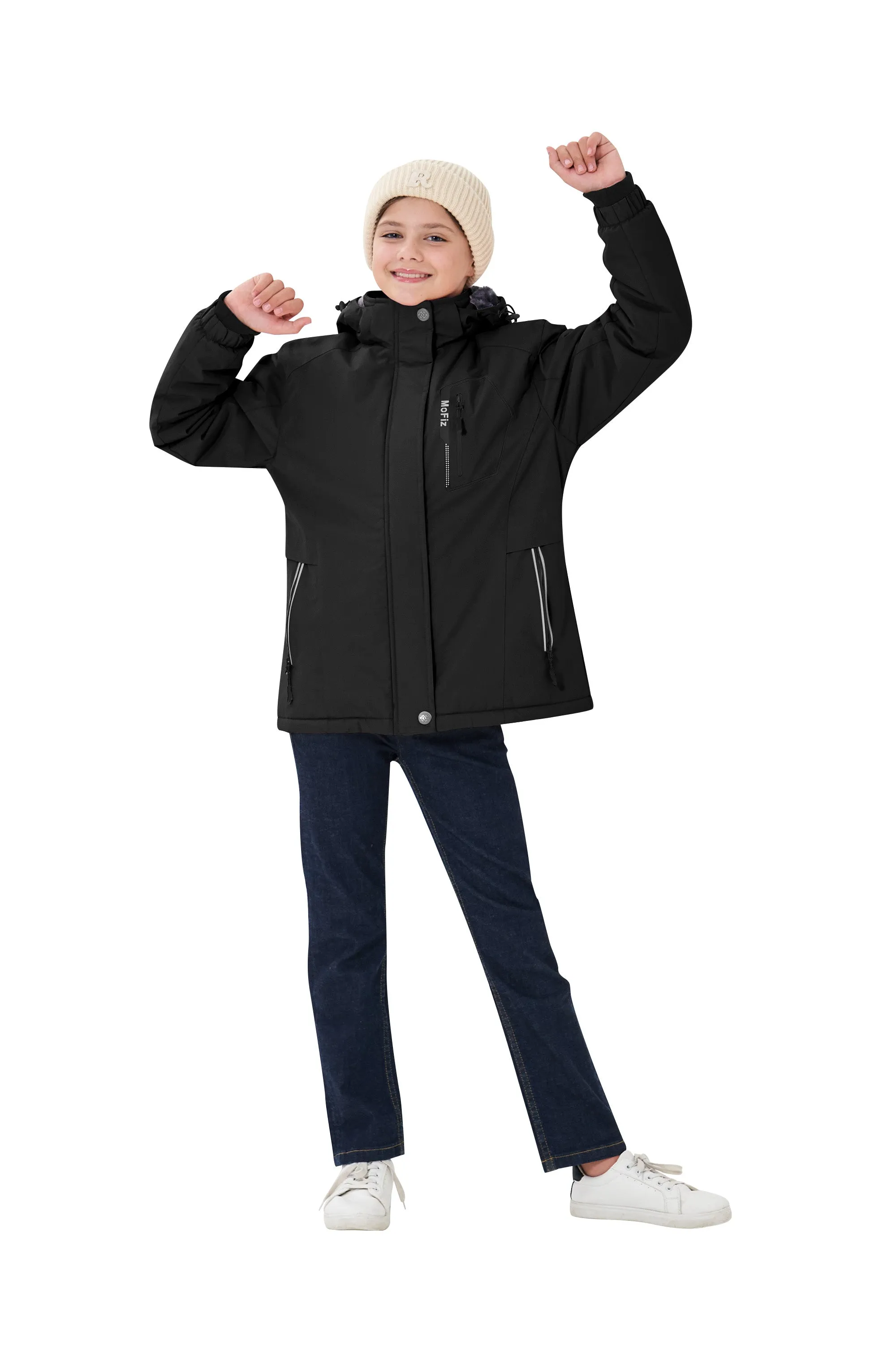 Winter girls ski warm wool jacket