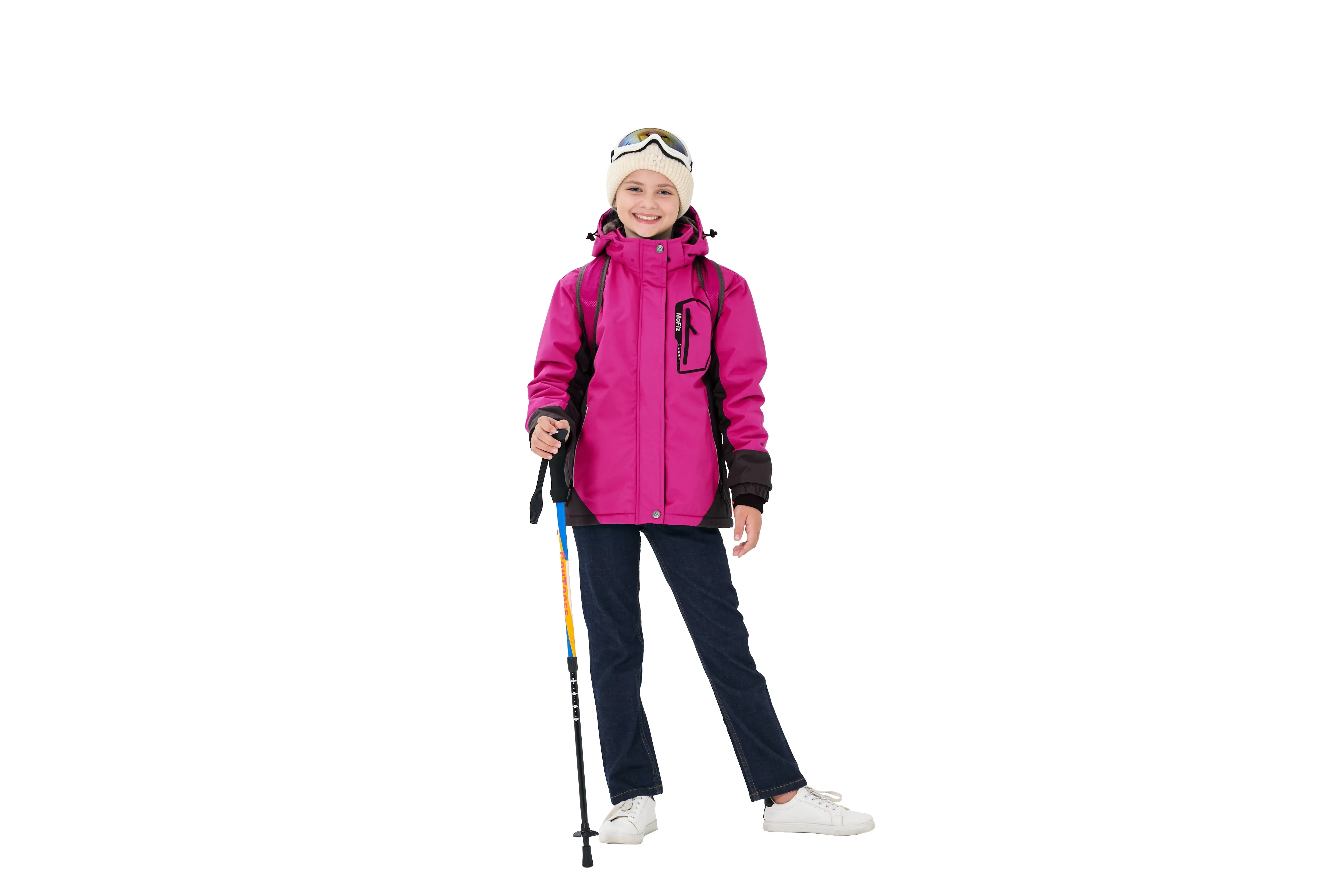 Winter girls ski warm wool jacket