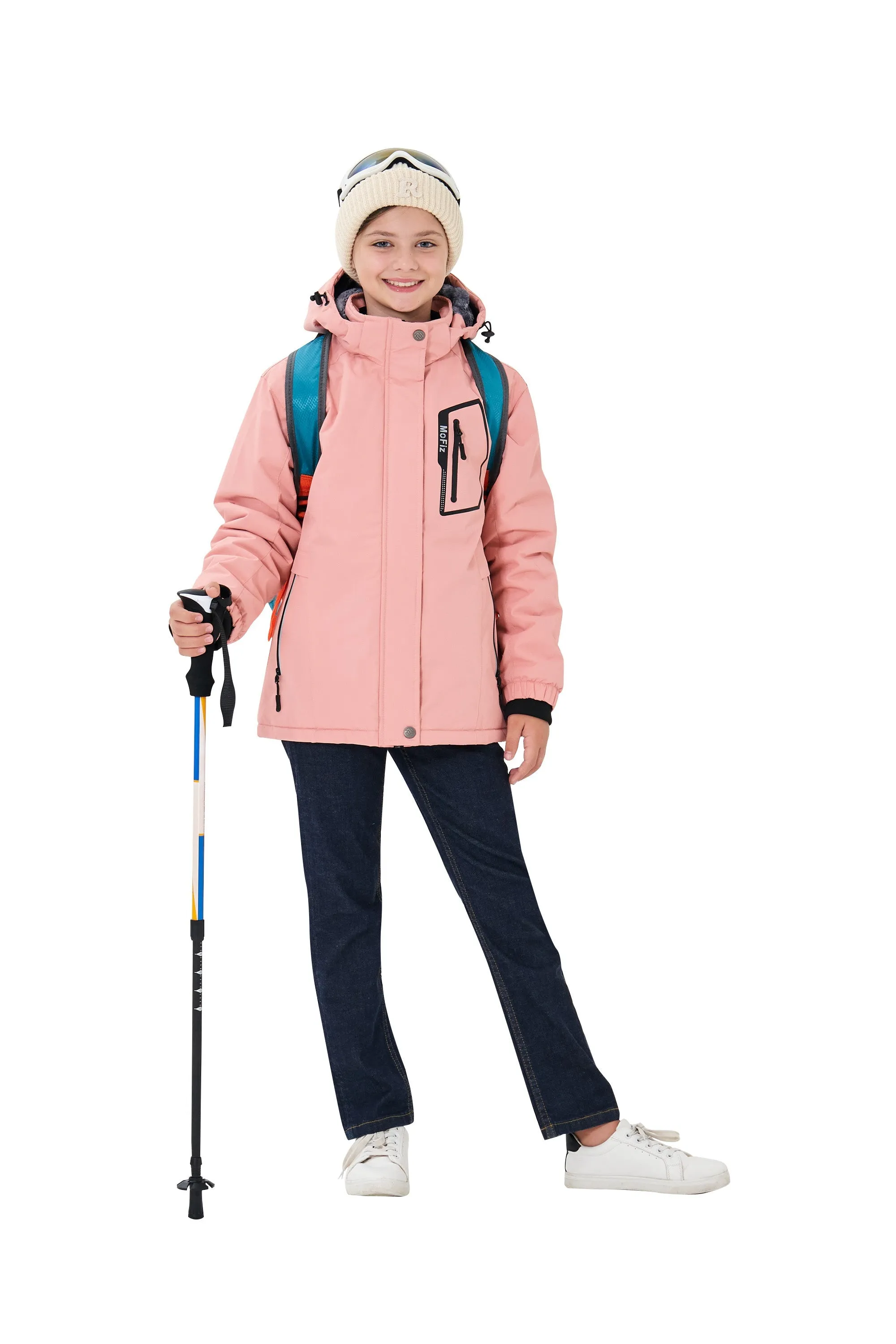 Winter girls ski warm wool jacket