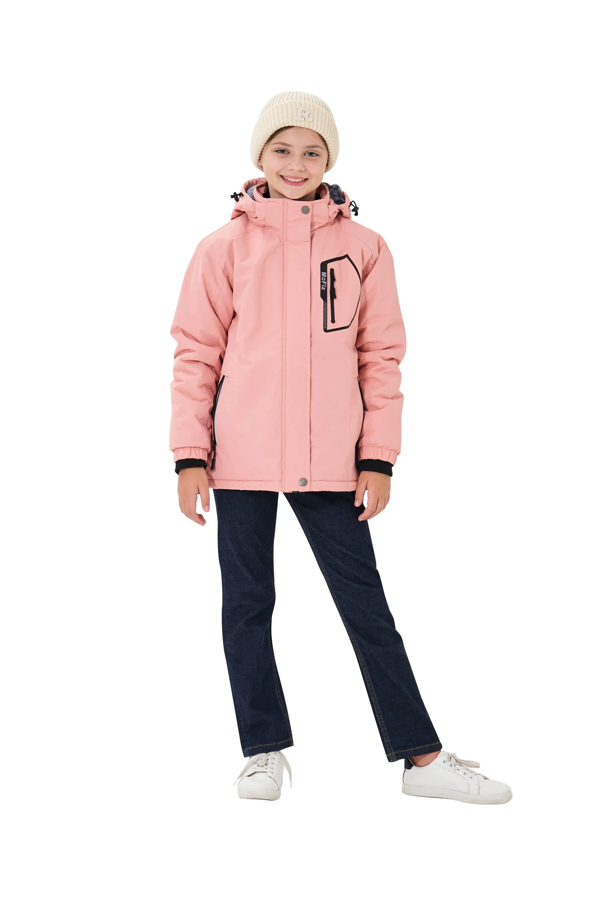 Winter girls ski warm wool jacket