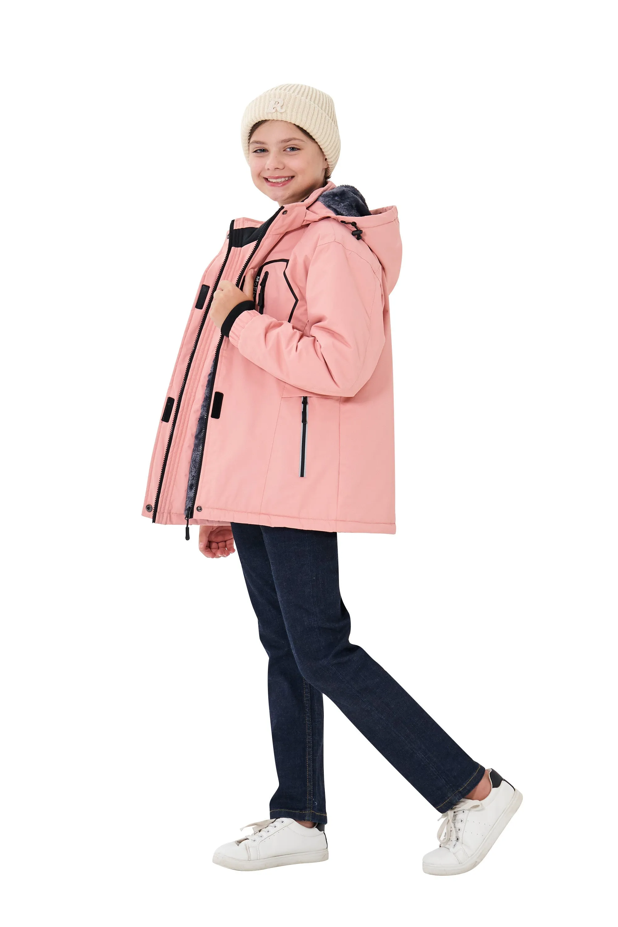 Winter girls ski warm wool jacket