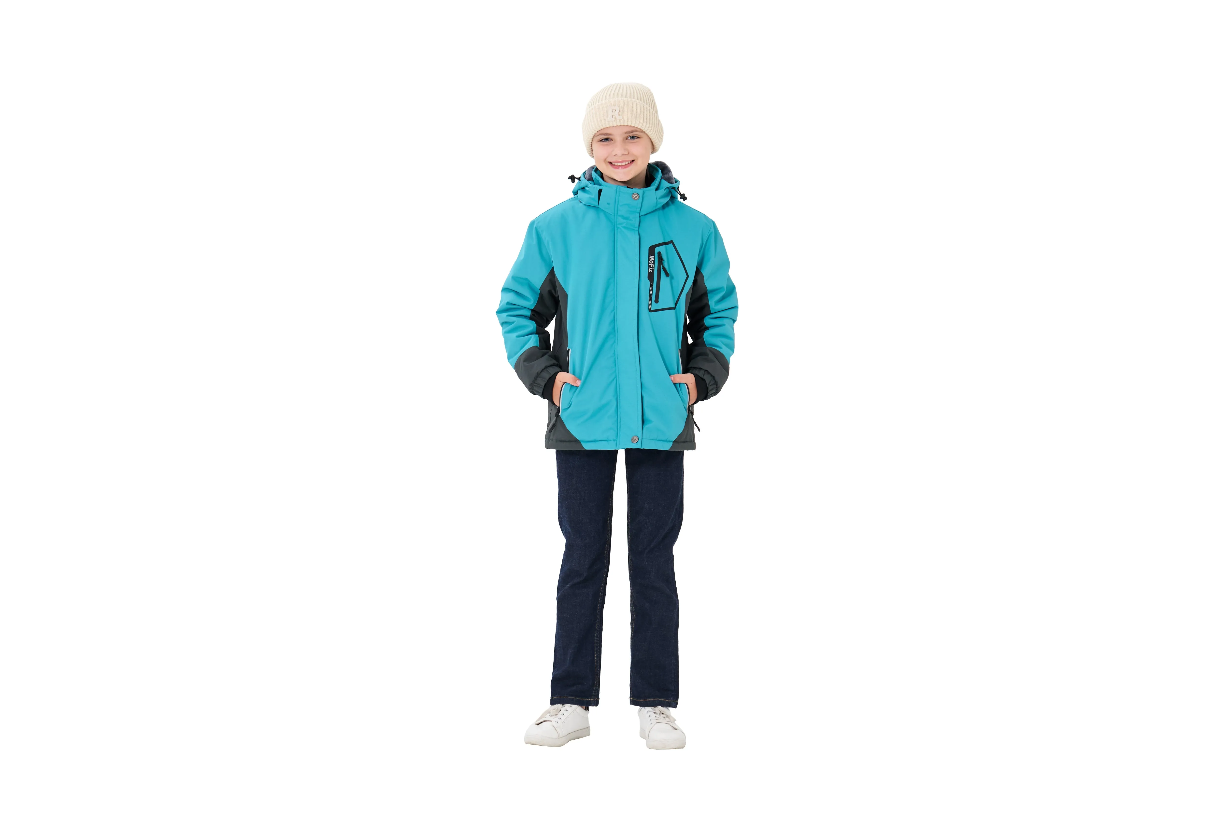 Winter girls ski warm wool jacket