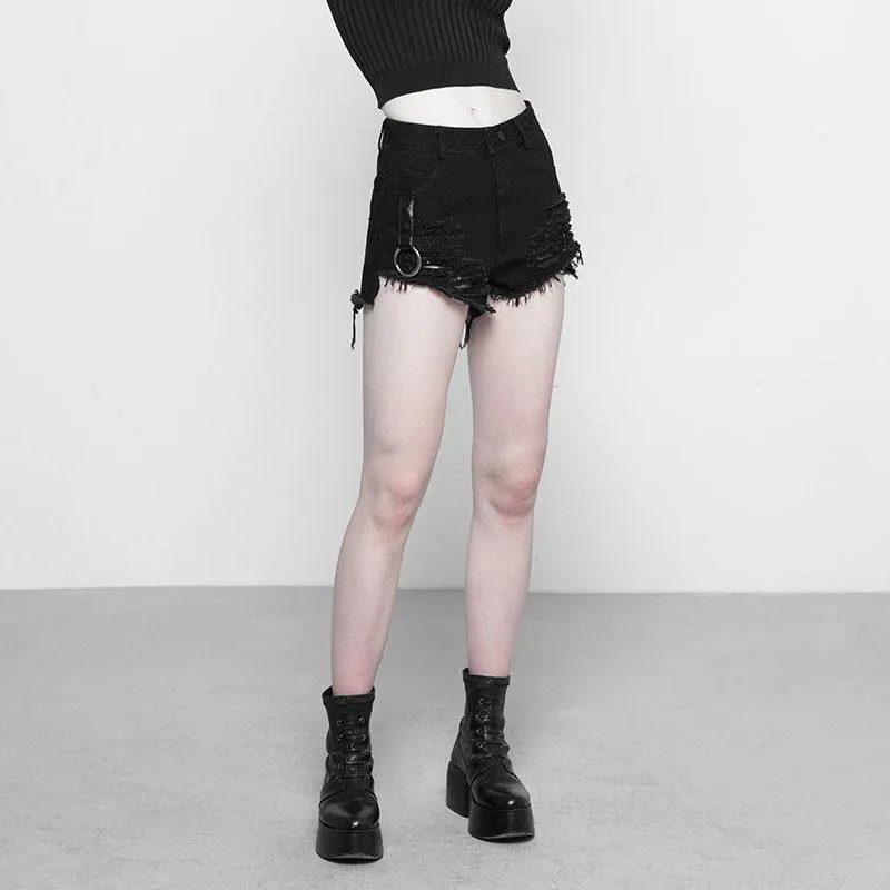 Women's Distressed Rip-Away Punk Shorts