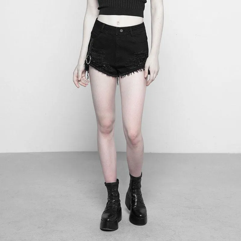 Women's Distressed Rip-Away Punk Shorts