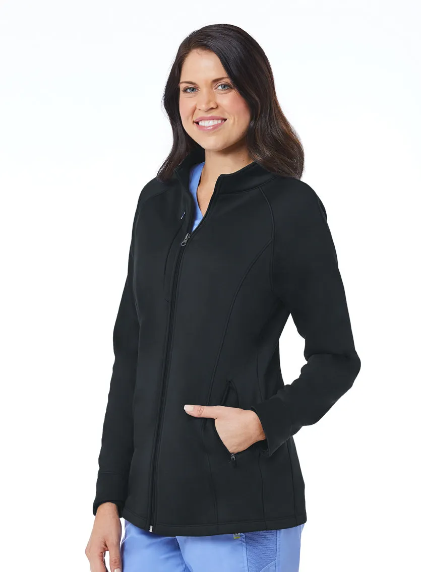 Women's Warm-up Bonded Fleece Jacket by Maevn XS-3XL- Black