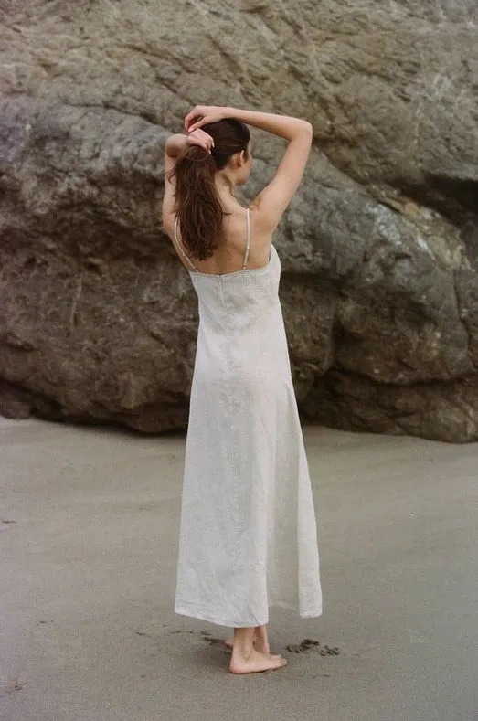 Woven 100% Linen Maxi Dress