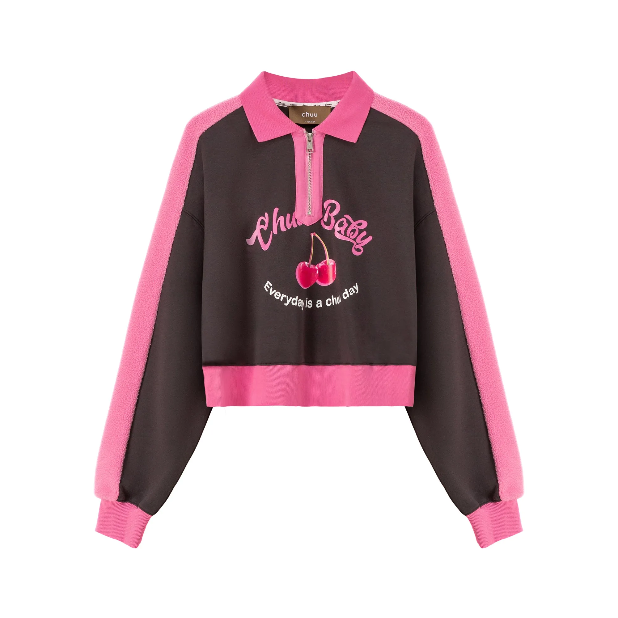 Your Favorite Girl Cherry Fleece Loose Sweatshirt