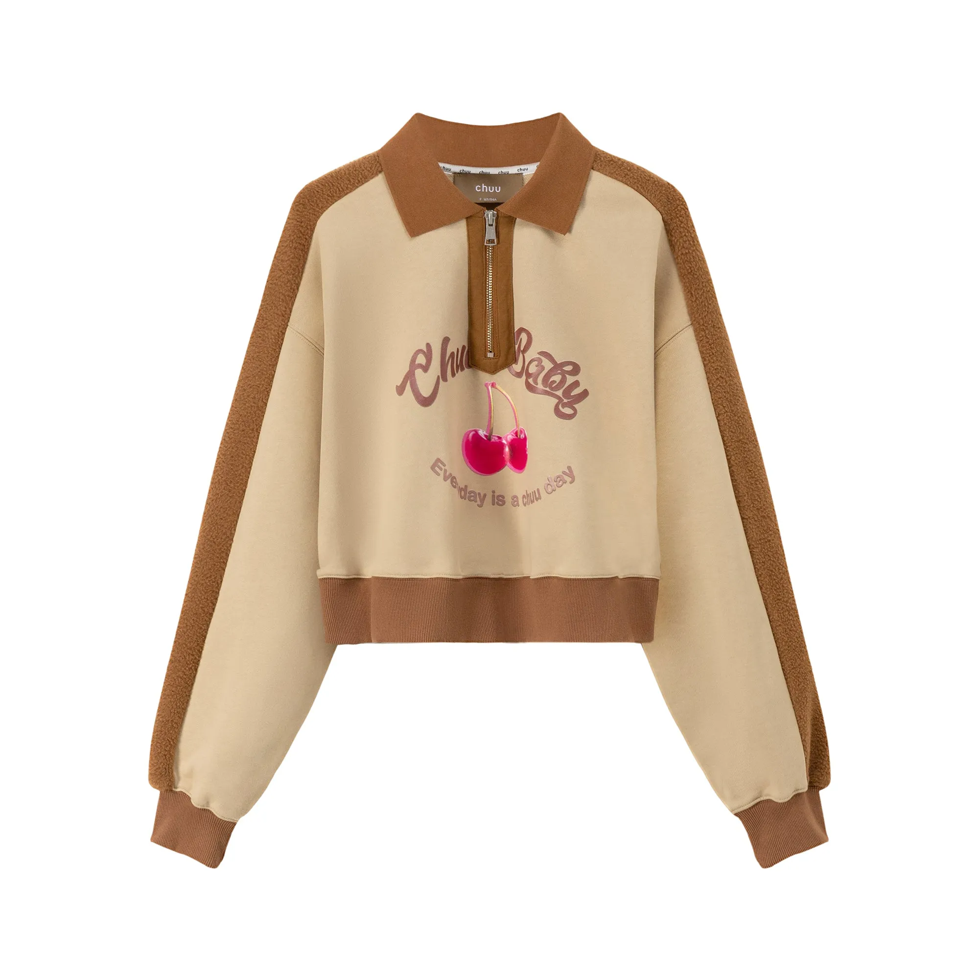 Your Favorite Girl Cherry Fleece Loose Sweatshirt