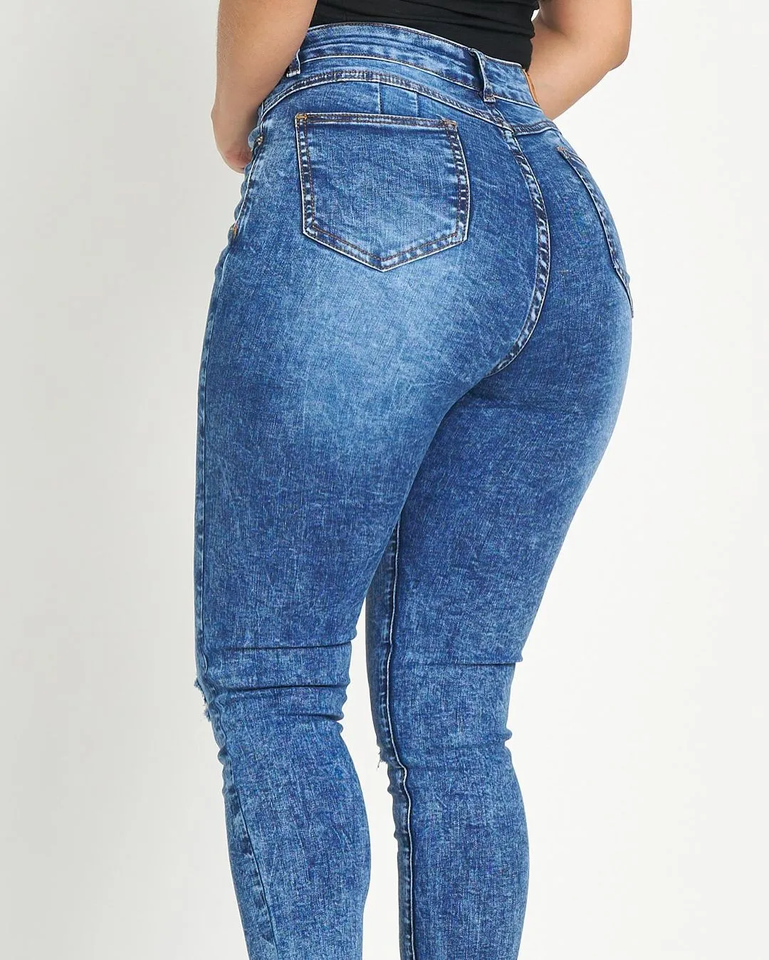 Zerrissene High-Rise Skinny Stretch-Jeans